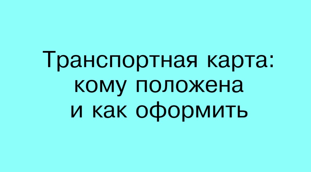 Транспортная карта: кому положена и как оформить